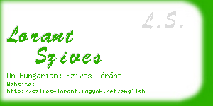 lorant szives business card